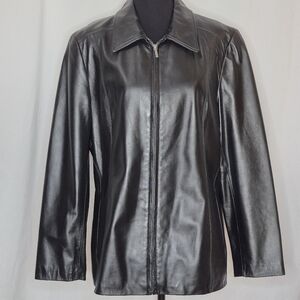 Colebrook Classics Vintage Black Leather Jacket - Size XL